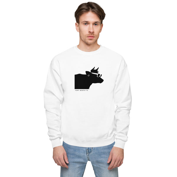 Fort Worth Cool Cow Unisex Fleece Sweatshirt