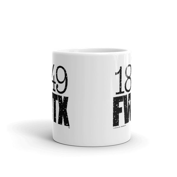 Fort Worth 1849 FWTX™  White 2-Sided Black Imprint Mug
